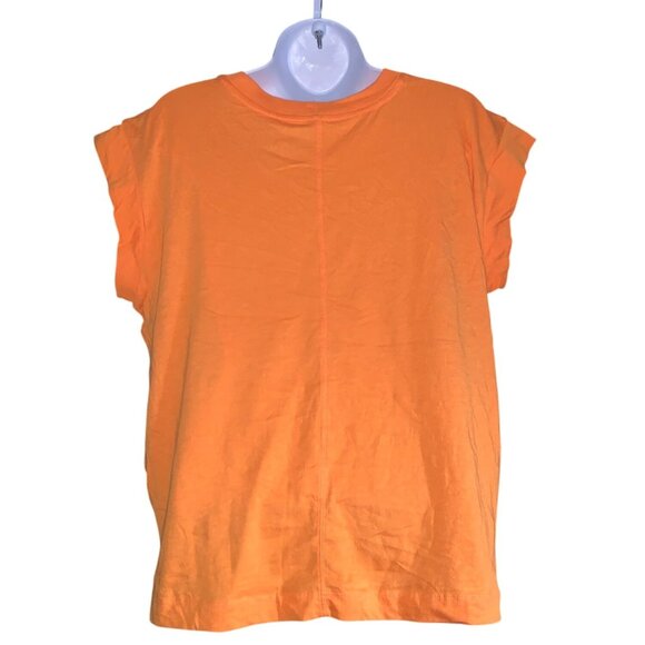 A New Day Womens Casual Summer Orange Cap Sleeve T-Shirt Lightweight Size Small - Picture 2 of 8